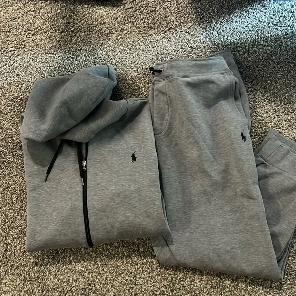 Ralph Lauren Blue Label Gray Hoodie & Sweatpants Set - Picture 1 of 7